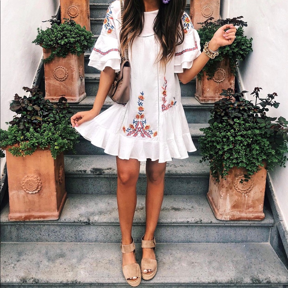 White Floral Dress